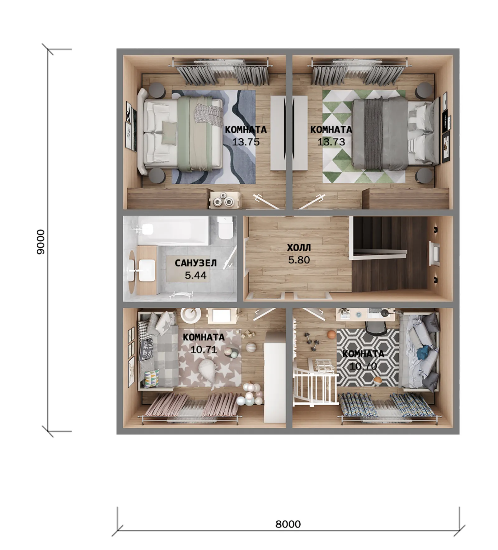 Двухэтажный коттедж Вязьма