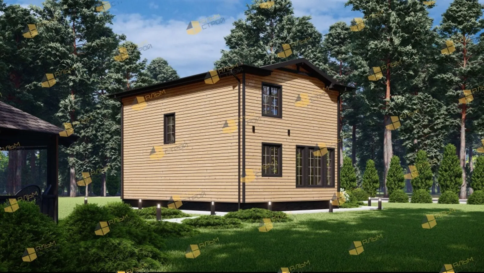 Двухэтажный коттедж Семейный