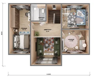 Двухэтажный коттедж Видный 2