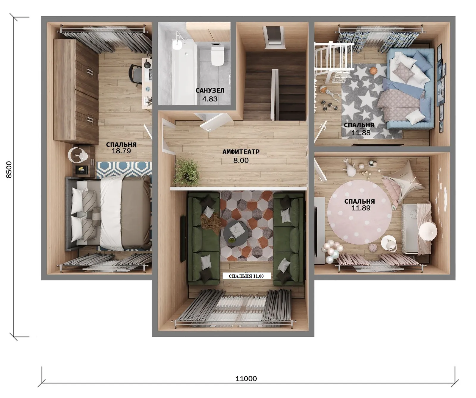 Двухэтажный коттедж Видный 2