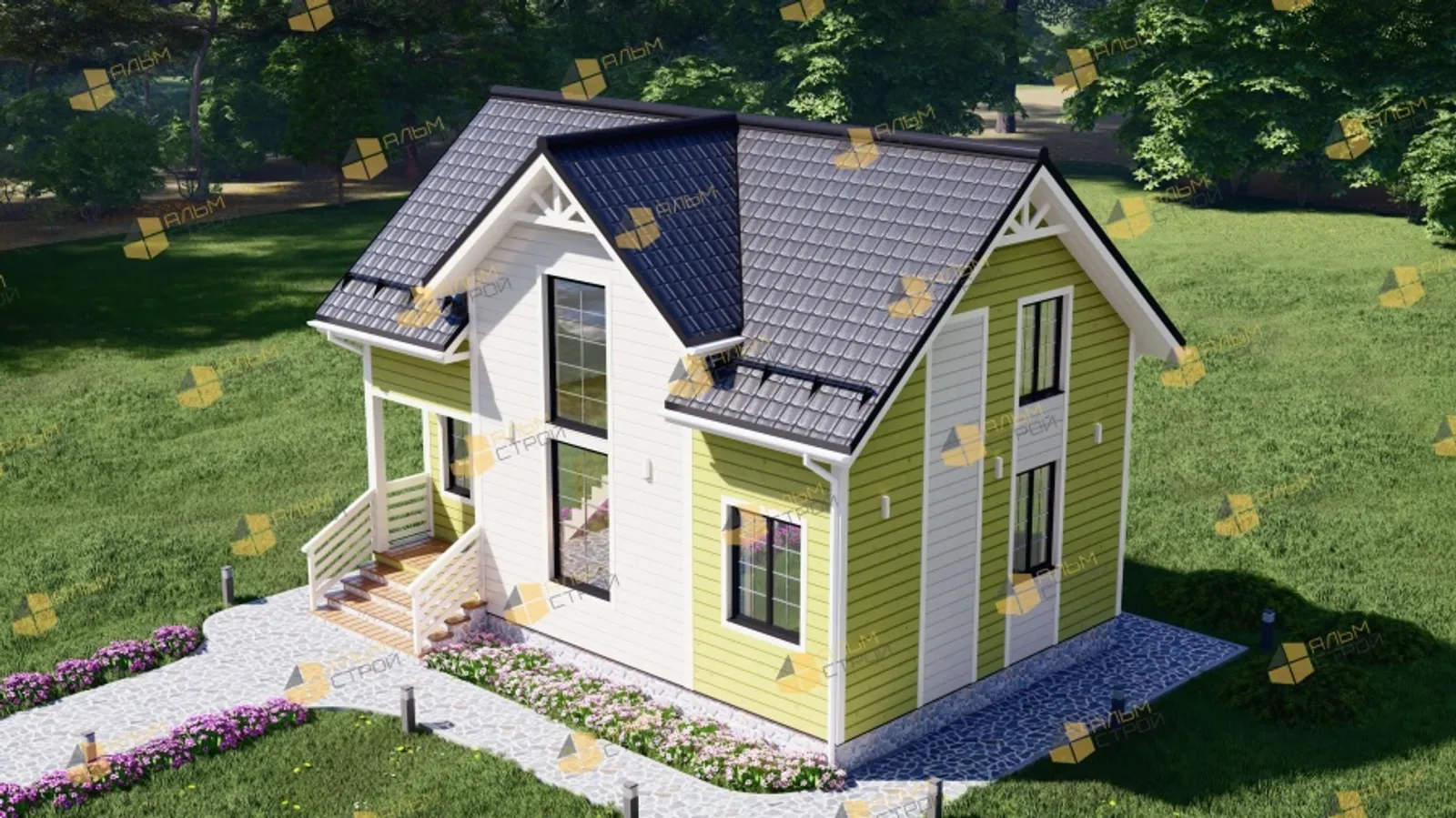 Коттедж с мансардой Феникс 2К