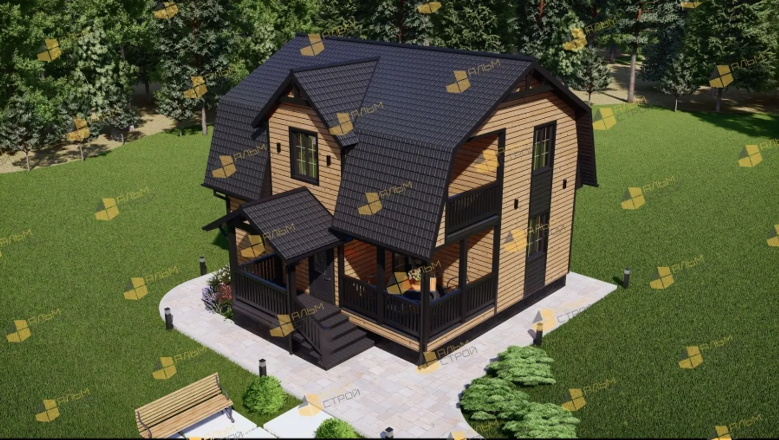 Коттедж с мансардой Классический