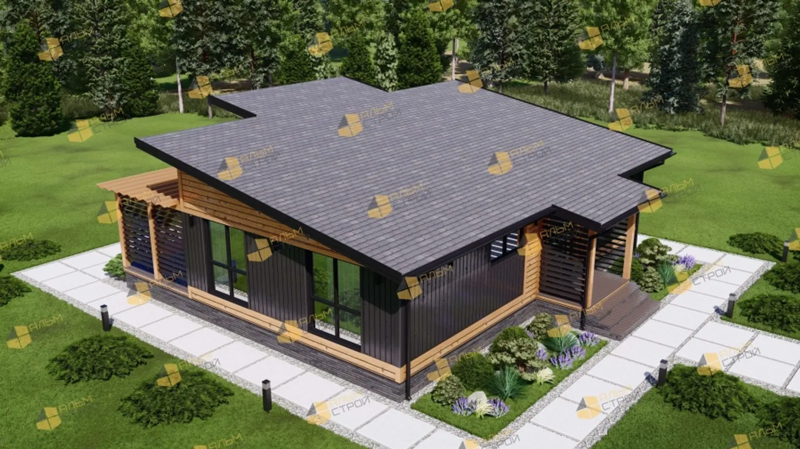 Одноэтажный коттедж Светлый