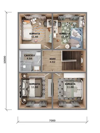 Двухэтажный коттедж Ярославль