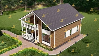 Коттедж с мансардой Аврора 2