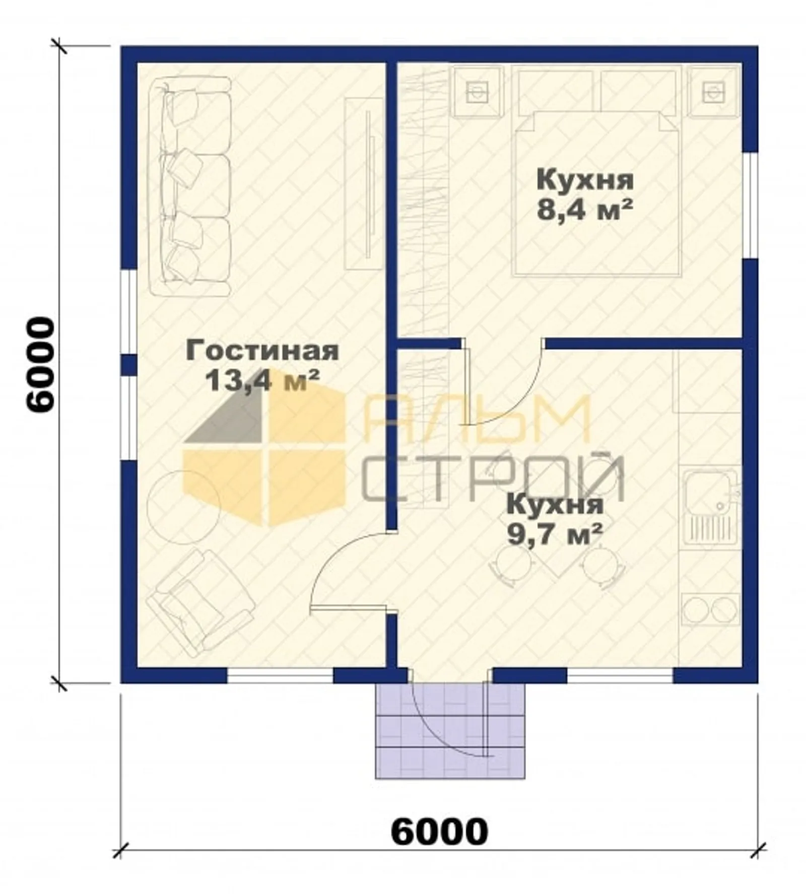 Одноэтажный дачный Классика