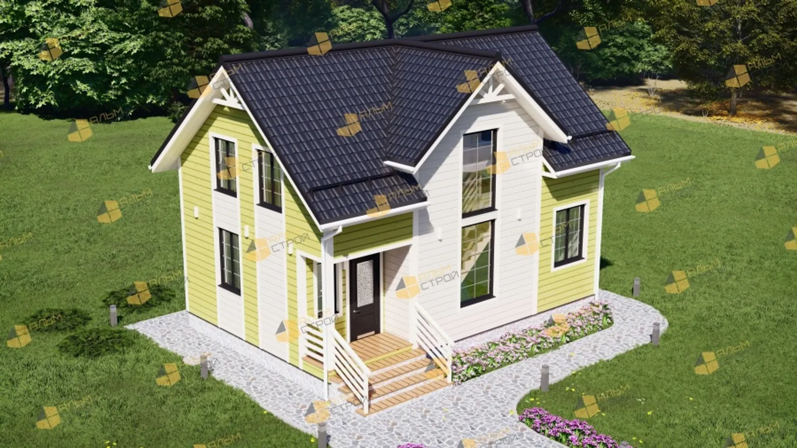 Коттедж с мансардой Феникс 2К