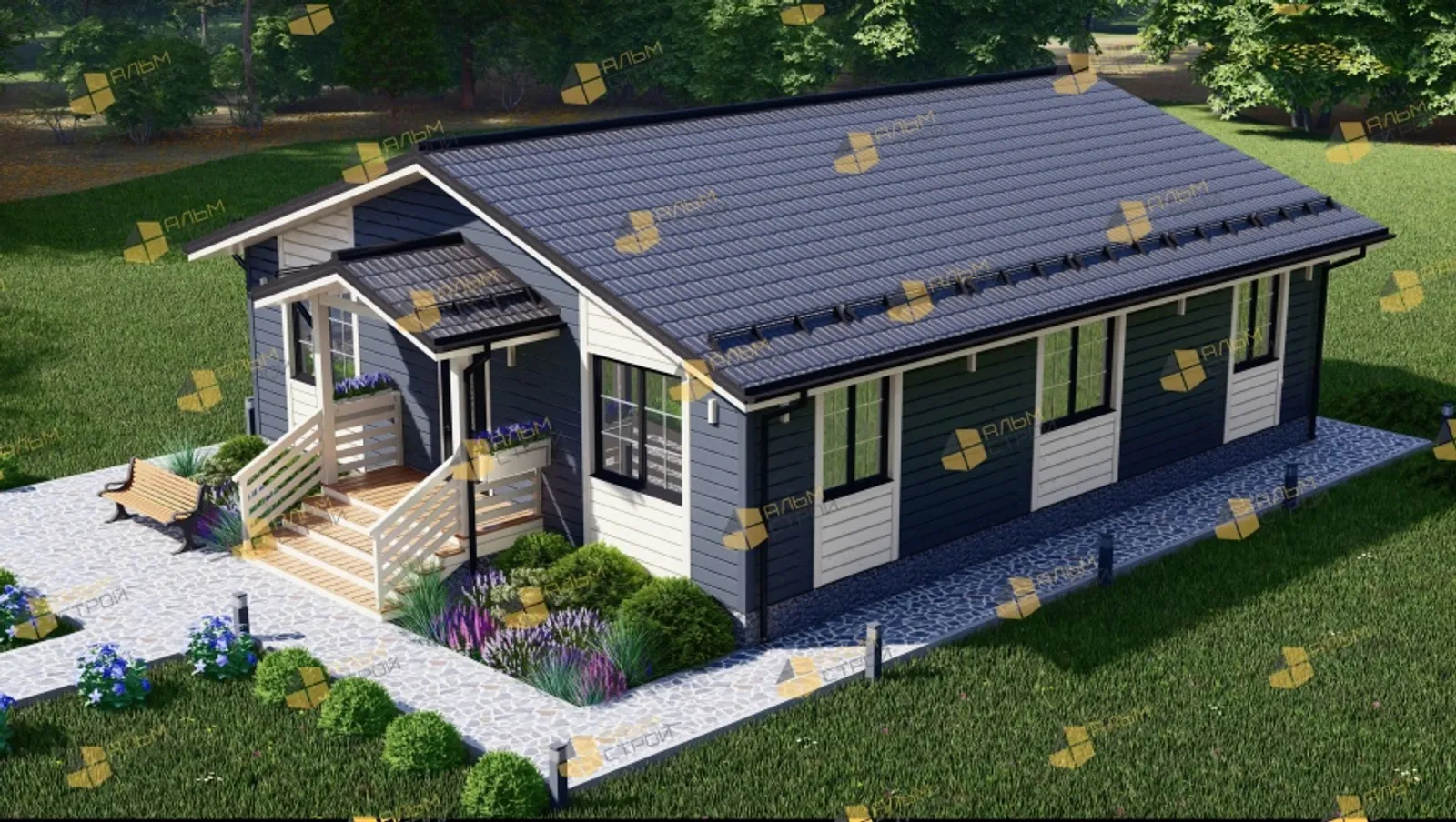 Одноэтажный коттедж Классика 2