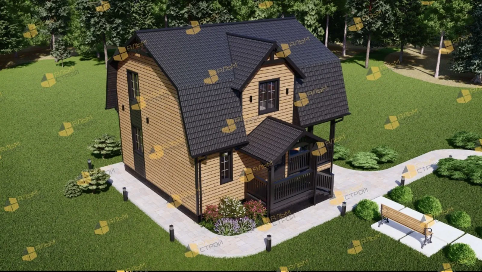 Коттедж с мансардой Классический