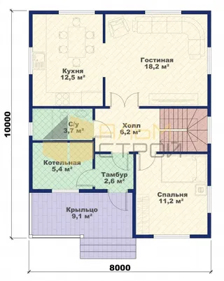 Коттедж с мансардой Кашира