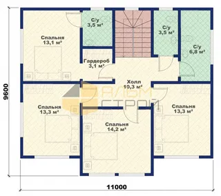Двухэтажный коттедж Счастливый