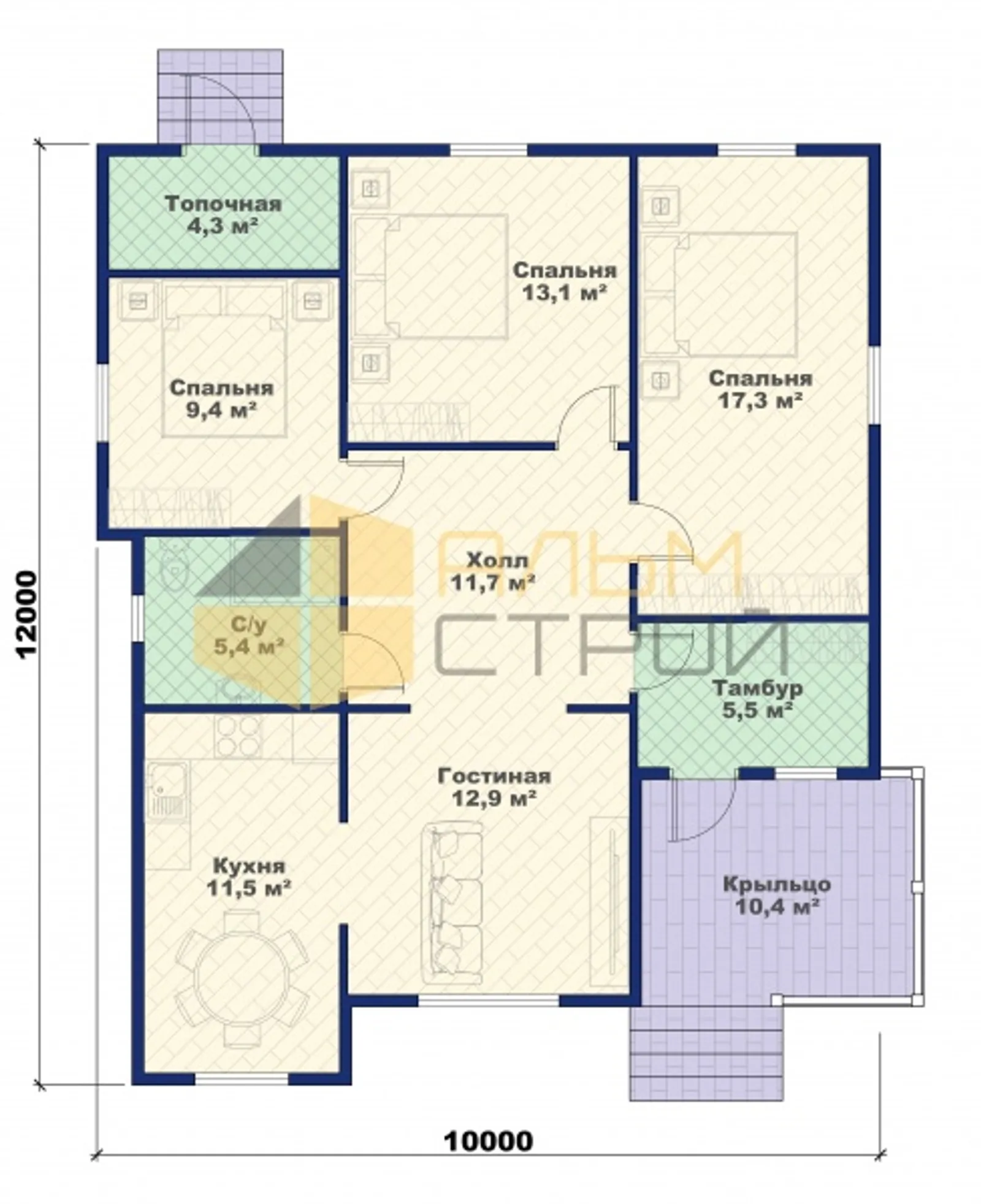 Одноэтажный коттедж Идеал