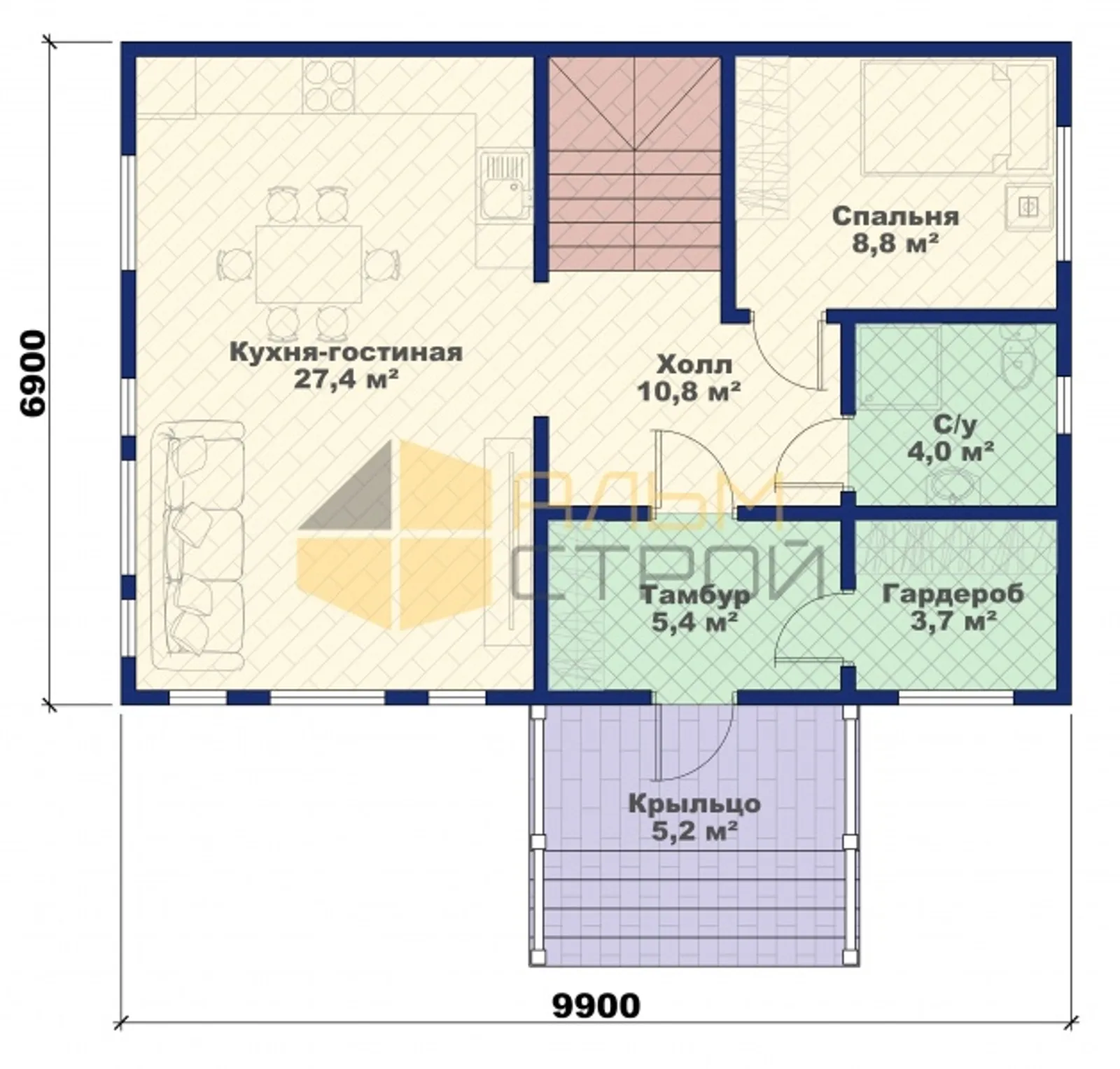 Двухэтажный коттедж Семейный