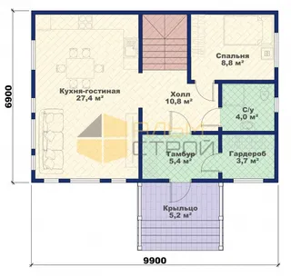 Двухэтажный коттедж Семейный