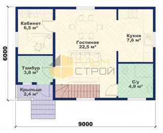 Коттедж с мансардой Феникс 2К