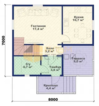 Коттедж с мансардой Классический