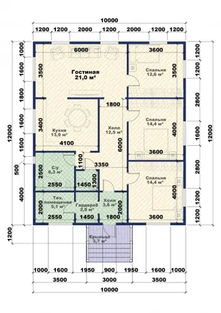 Одноэтажный коттедж Классика 2