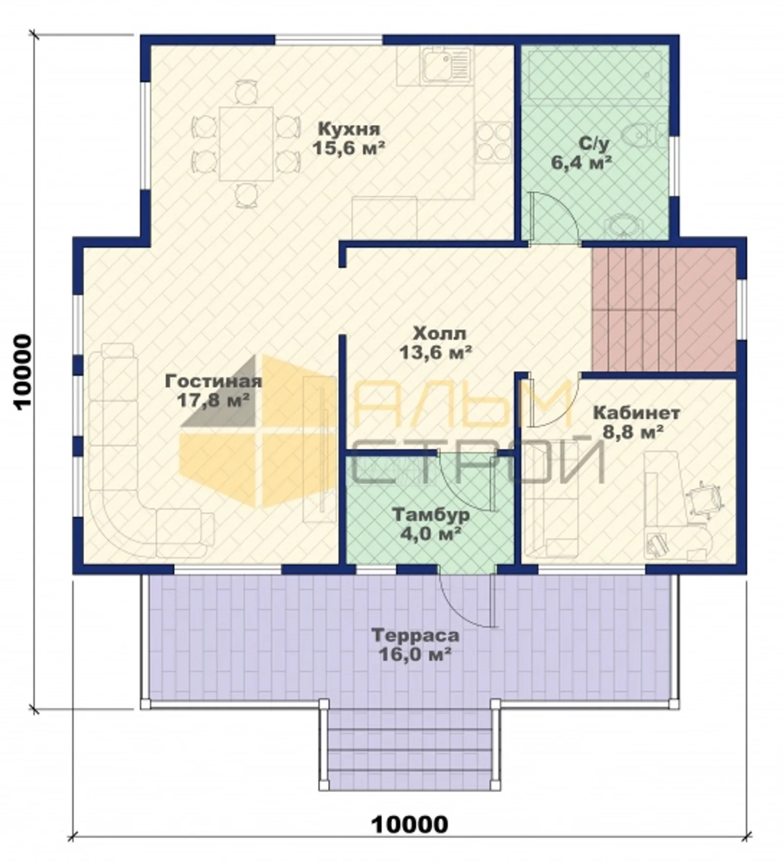 Коттедж с мансардой Феникс