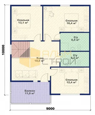 Коттедж с мансардой Аврора 2