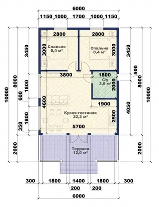 Одноэтажный коттедж Оптима 48