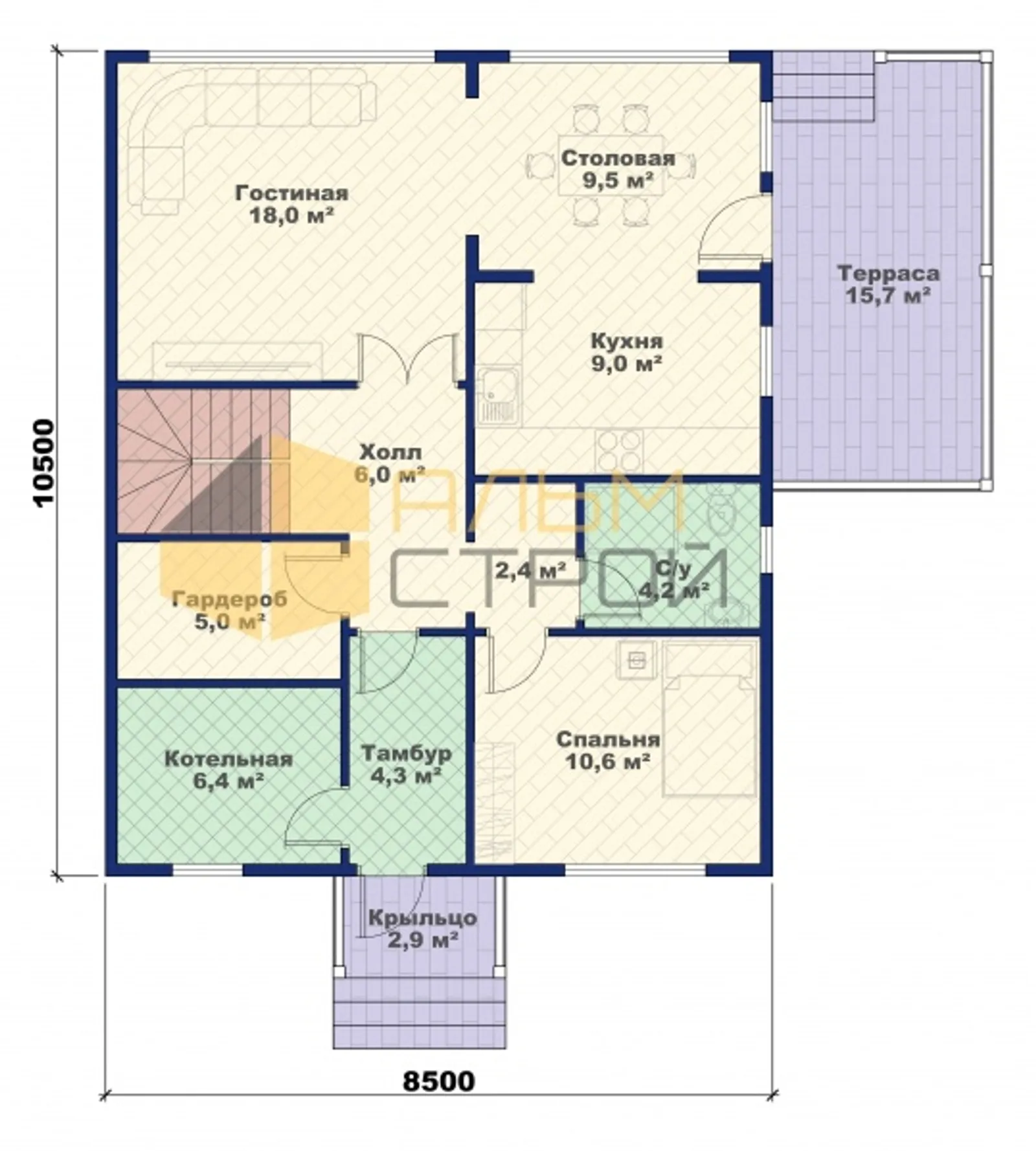 Двухэтажный коттедж Ривьера