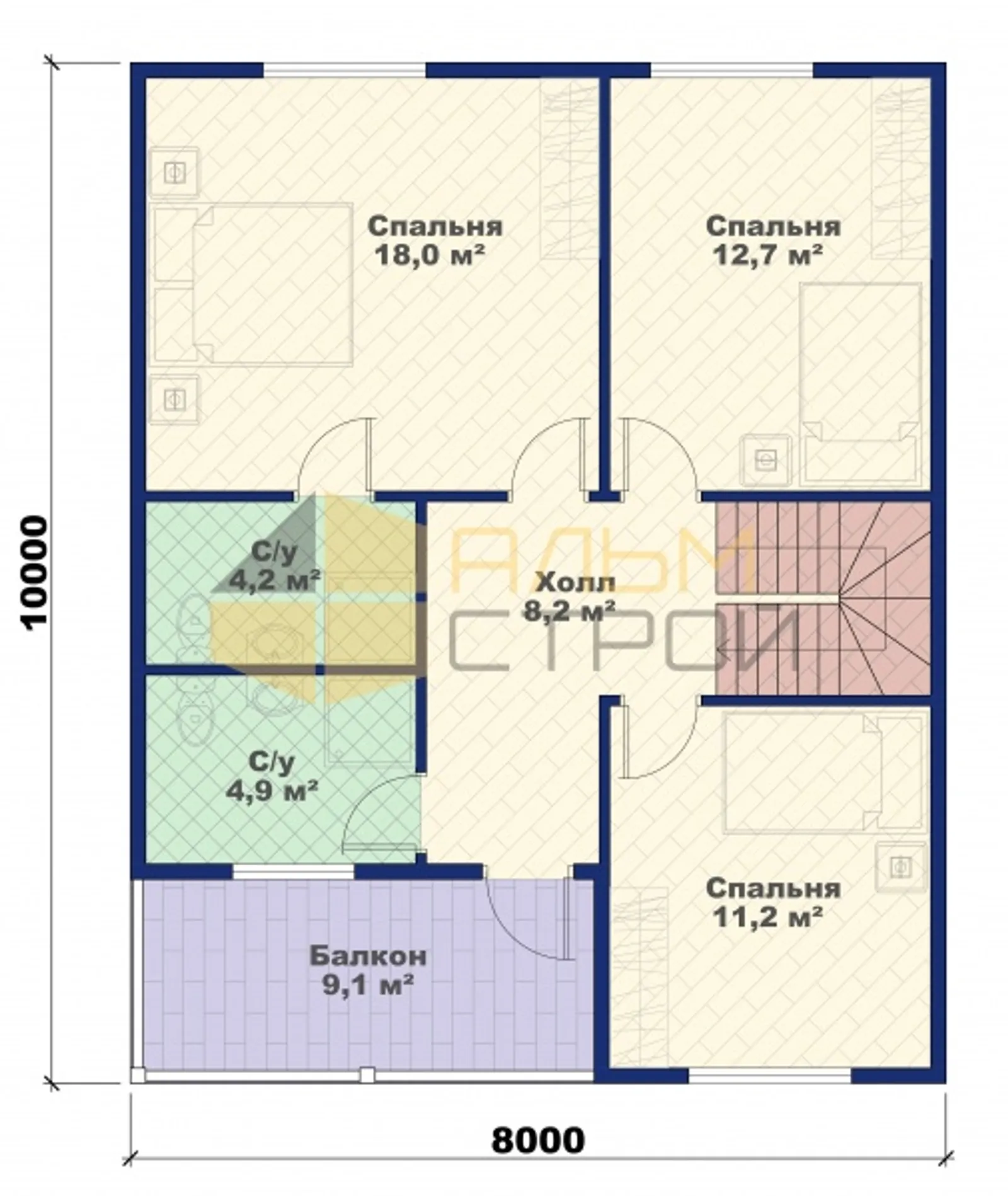 Коттедж с мансардой Кашира