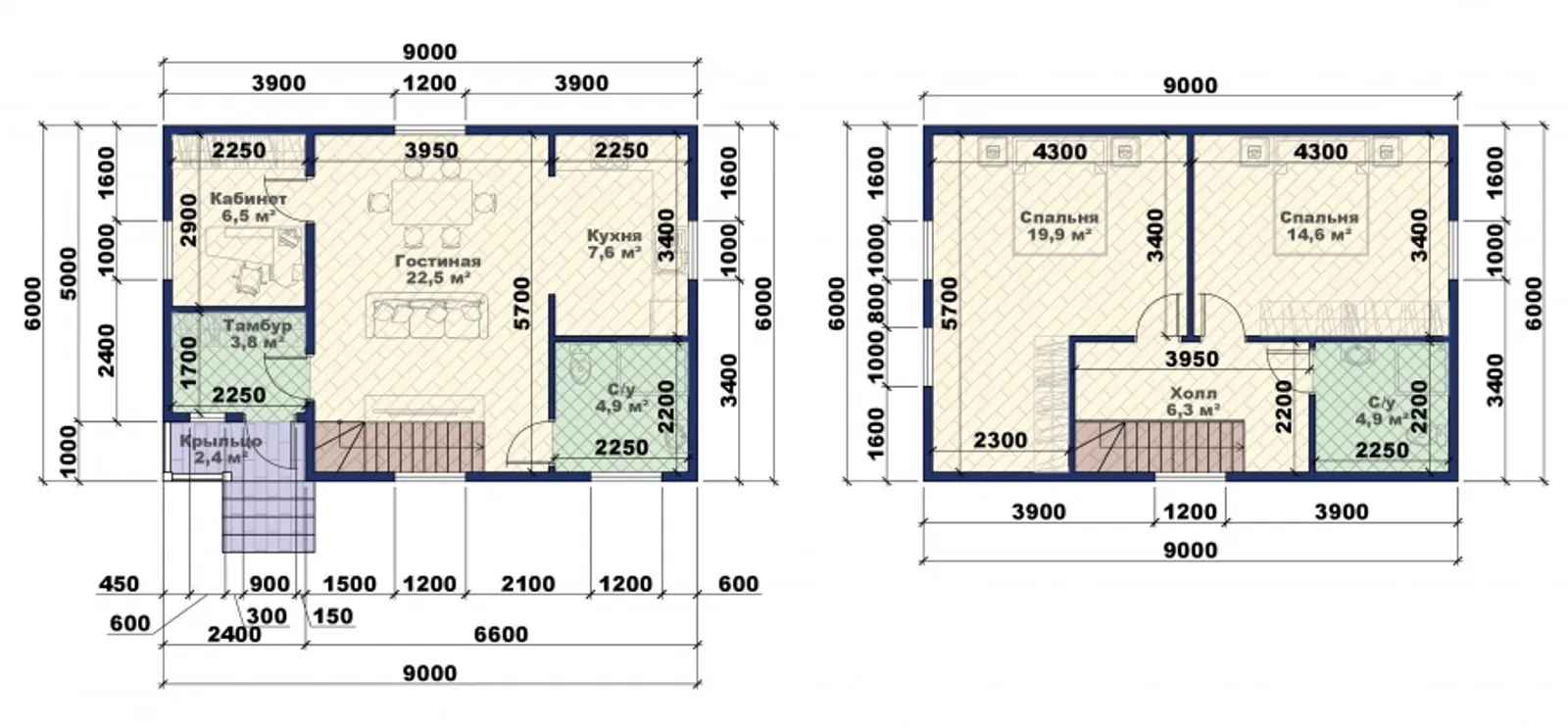 Коттедж с мансардой Феникс 2К