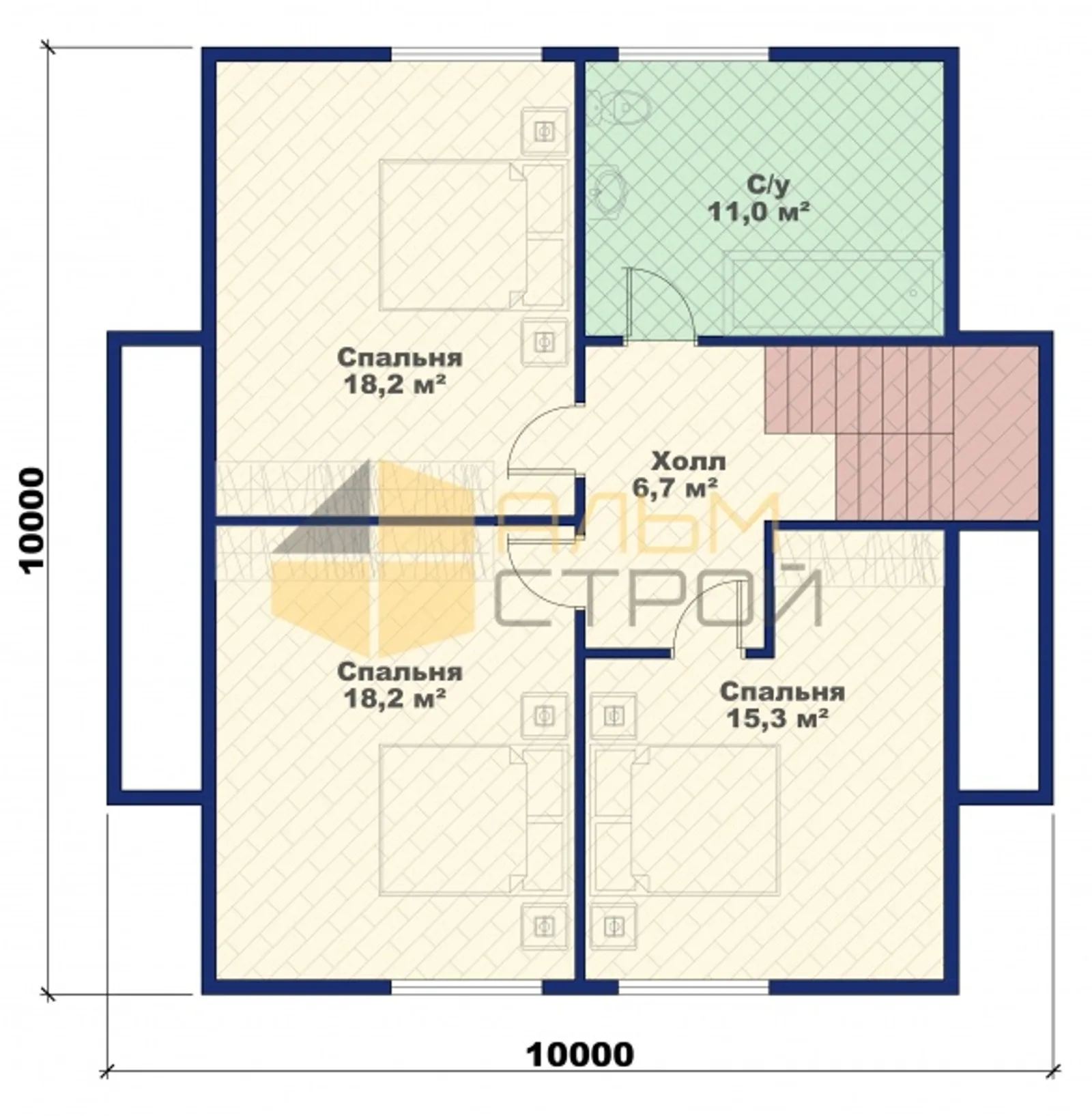 Коттедж с мансардой Феникс