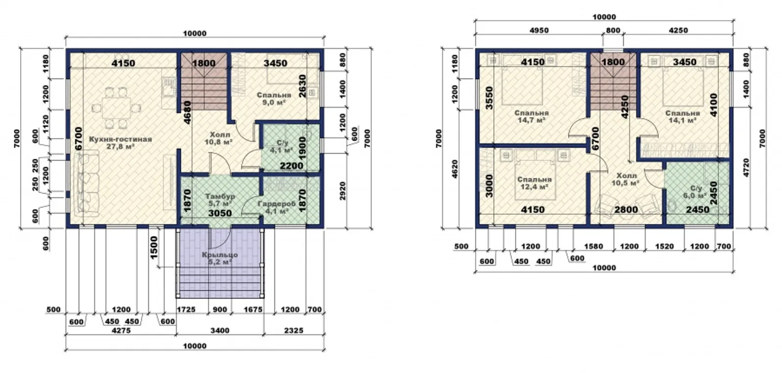Двухэтажный коттедж Семейный