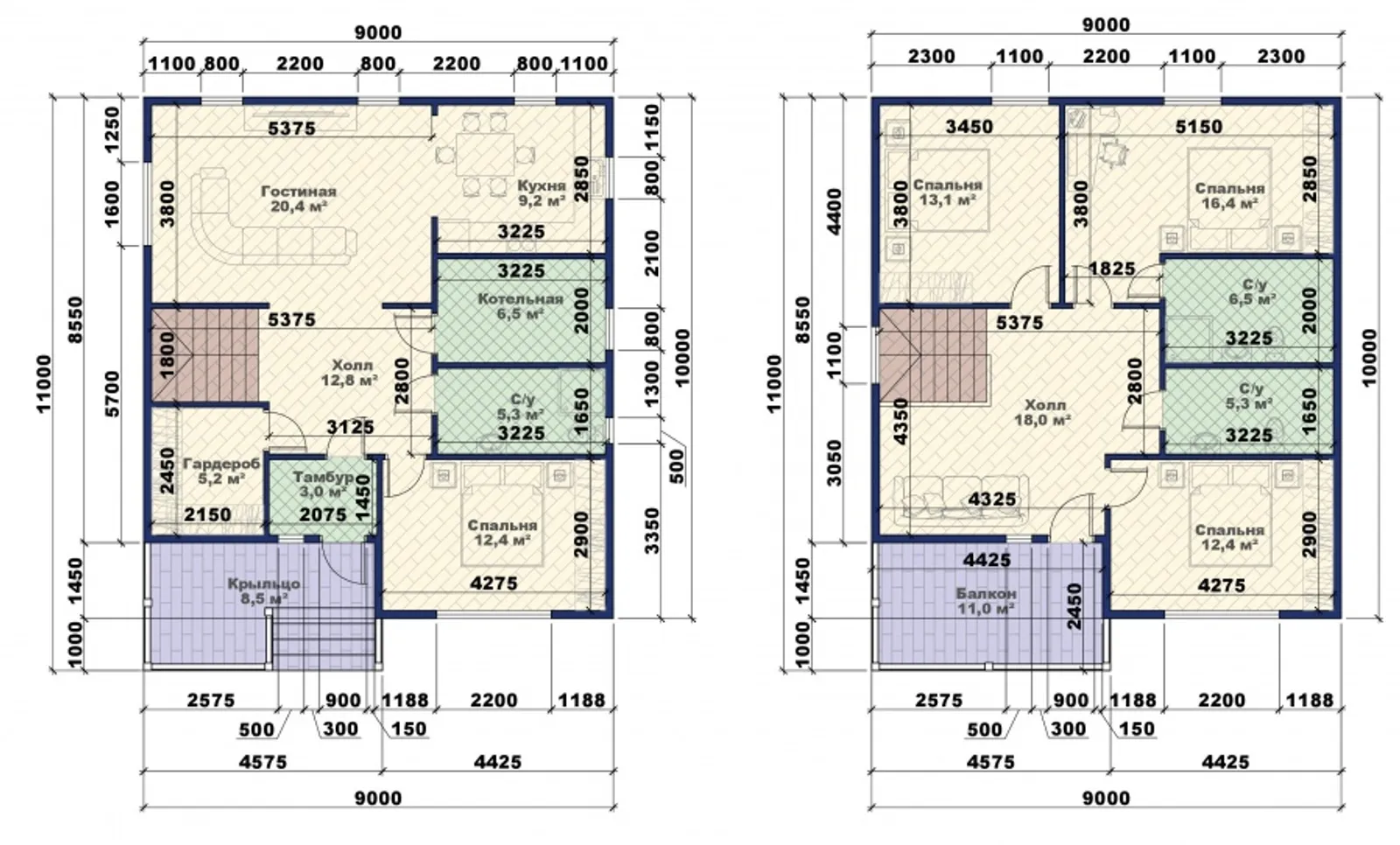 Коттедж с мансардой Аврора 2