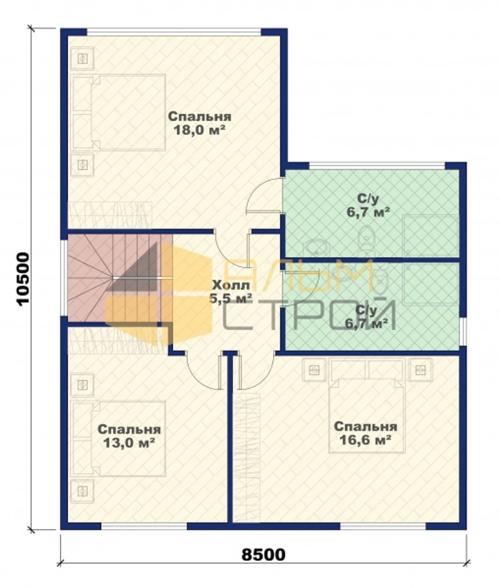 Двухэтажный коттедж Ривьера