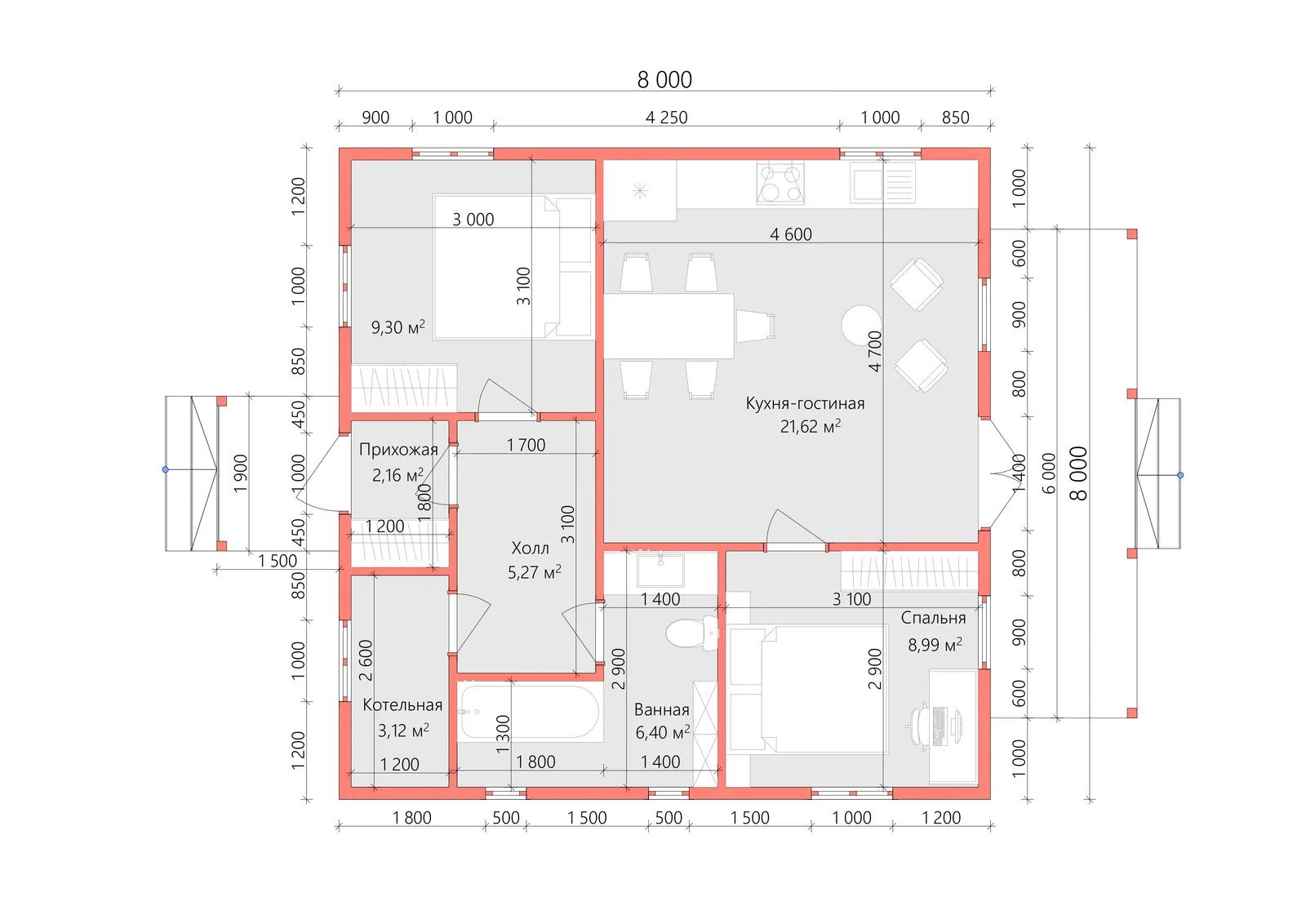 Одноэтажный коттедж Пенза